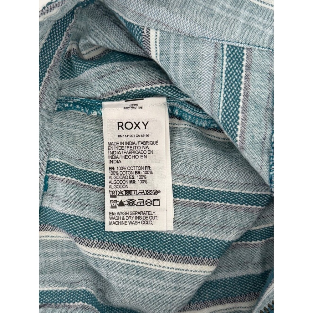 NWT Roxy Sailing Dream Stripe Drawstring Cotton Beach Coastal Shorts Nautical L - Picture 12 of 15
